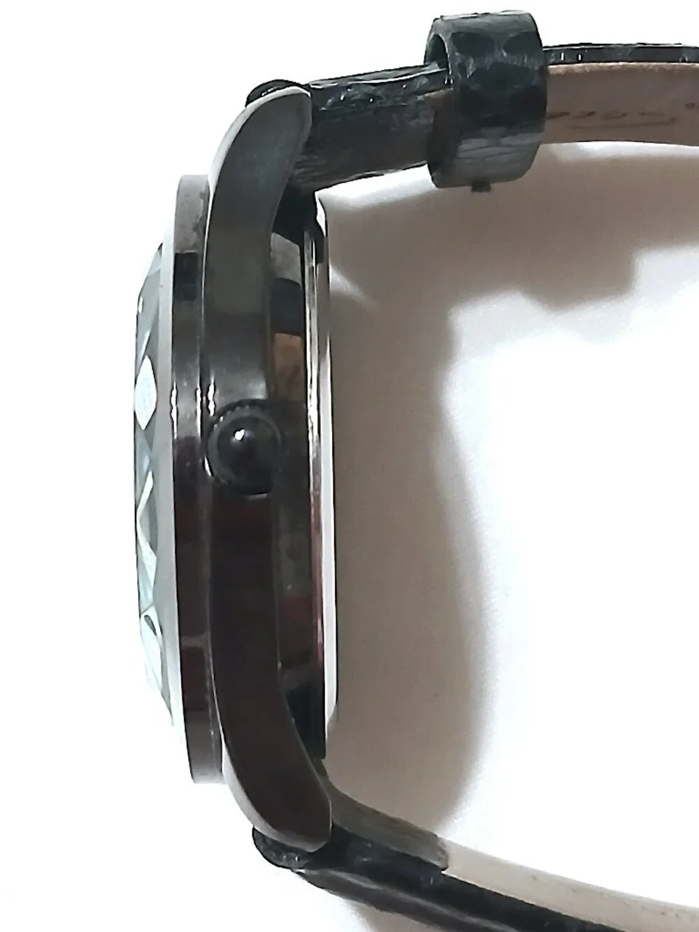 Kenneth Cole New York KC2669 Watch Faceted Crystal Black Leather A126-11